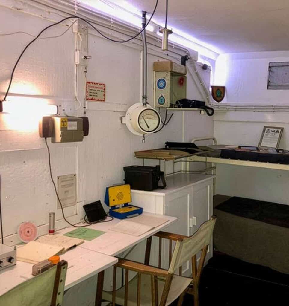 Laboratory workspace with scientific equipment and tools.