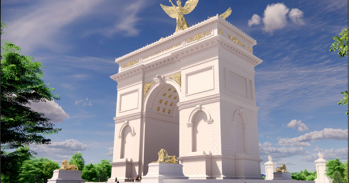 A rendering of the proposed triumphal arch.