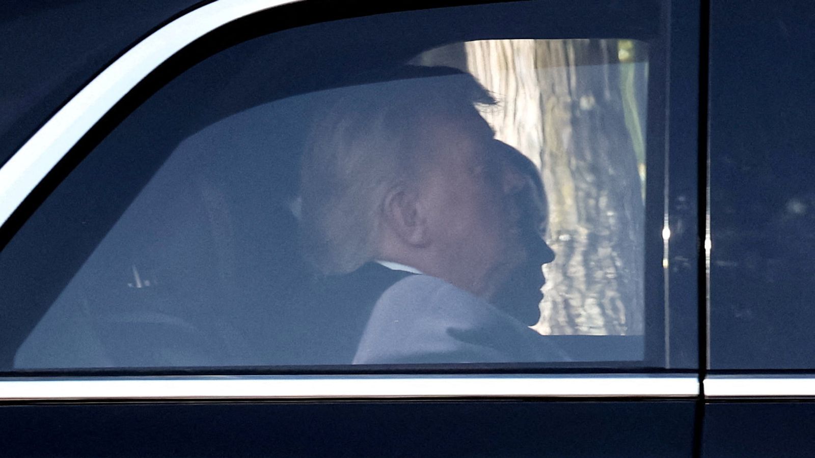 Donald Trump arriving at the Supreme Court. Pic: Reuters