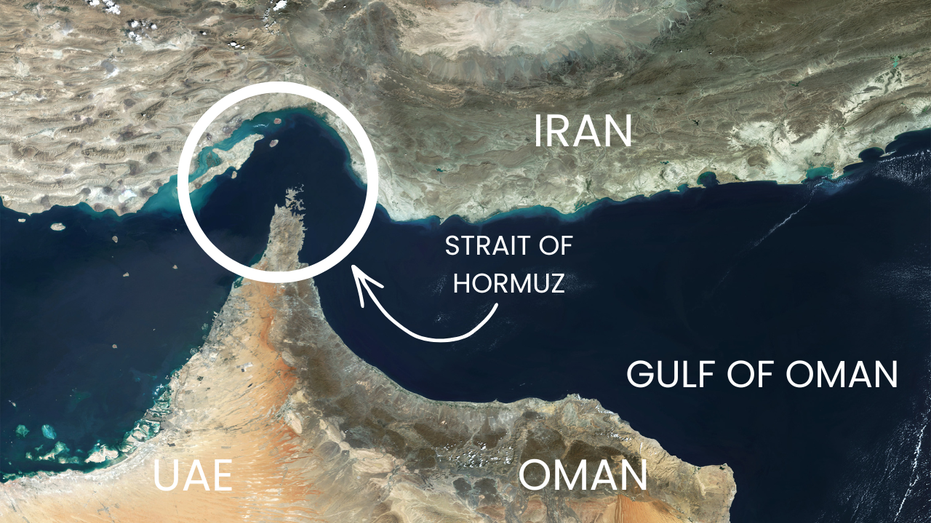Map of Strait of Hormuz.