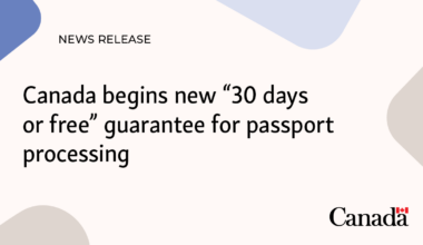Canada begins new “30 days or free” guarantee for passport processing