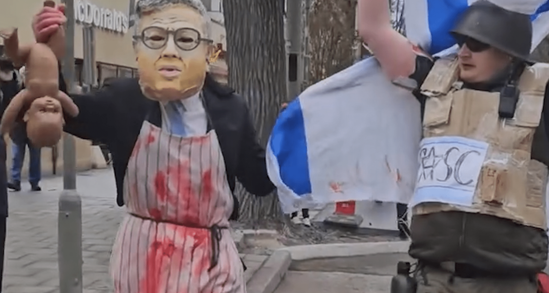 Protestor depicts Israeli minister Ben Gvir covered in blood in Stockholm | Israel-Palestine conflict News