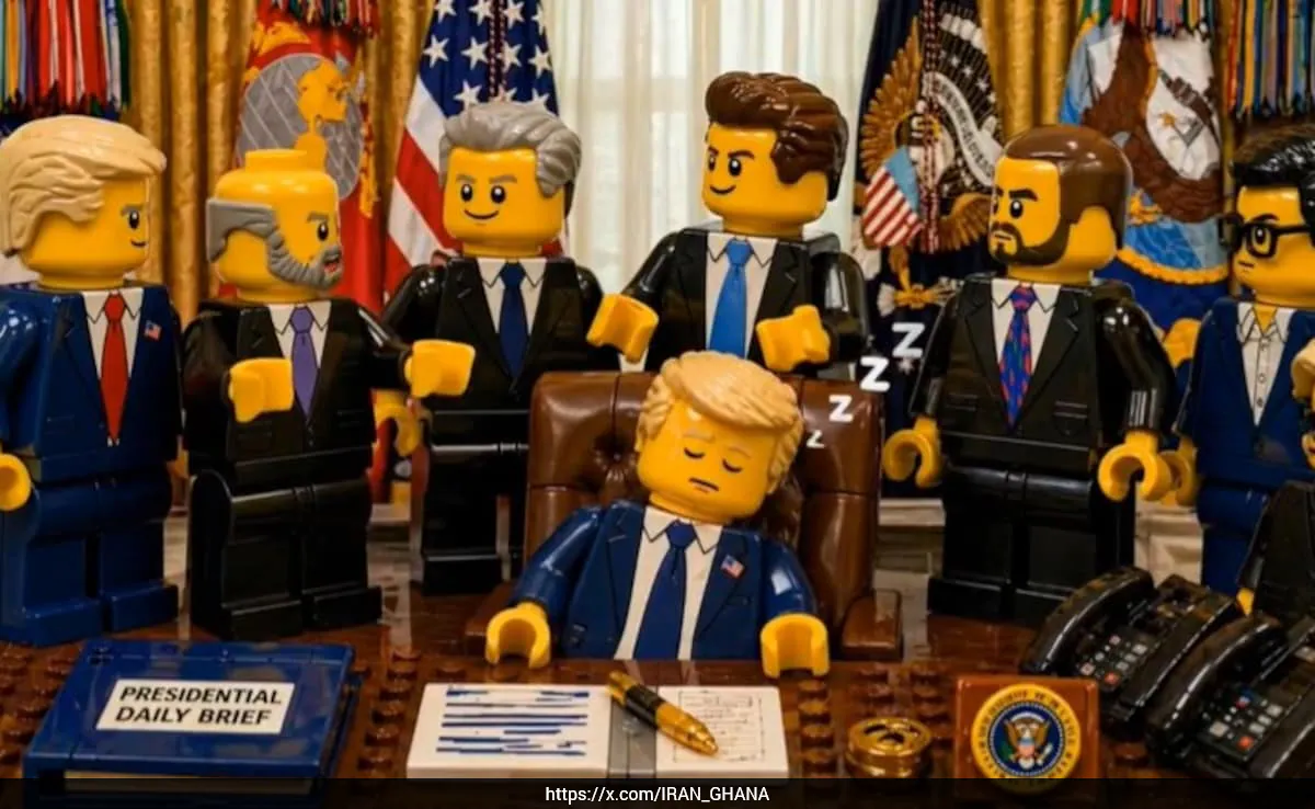 US Iran war, Strait of Hormuz tensions, IRGC, Memes War, Trump Talks War Wins, Iran Answers With Lego-Style AI Mockery