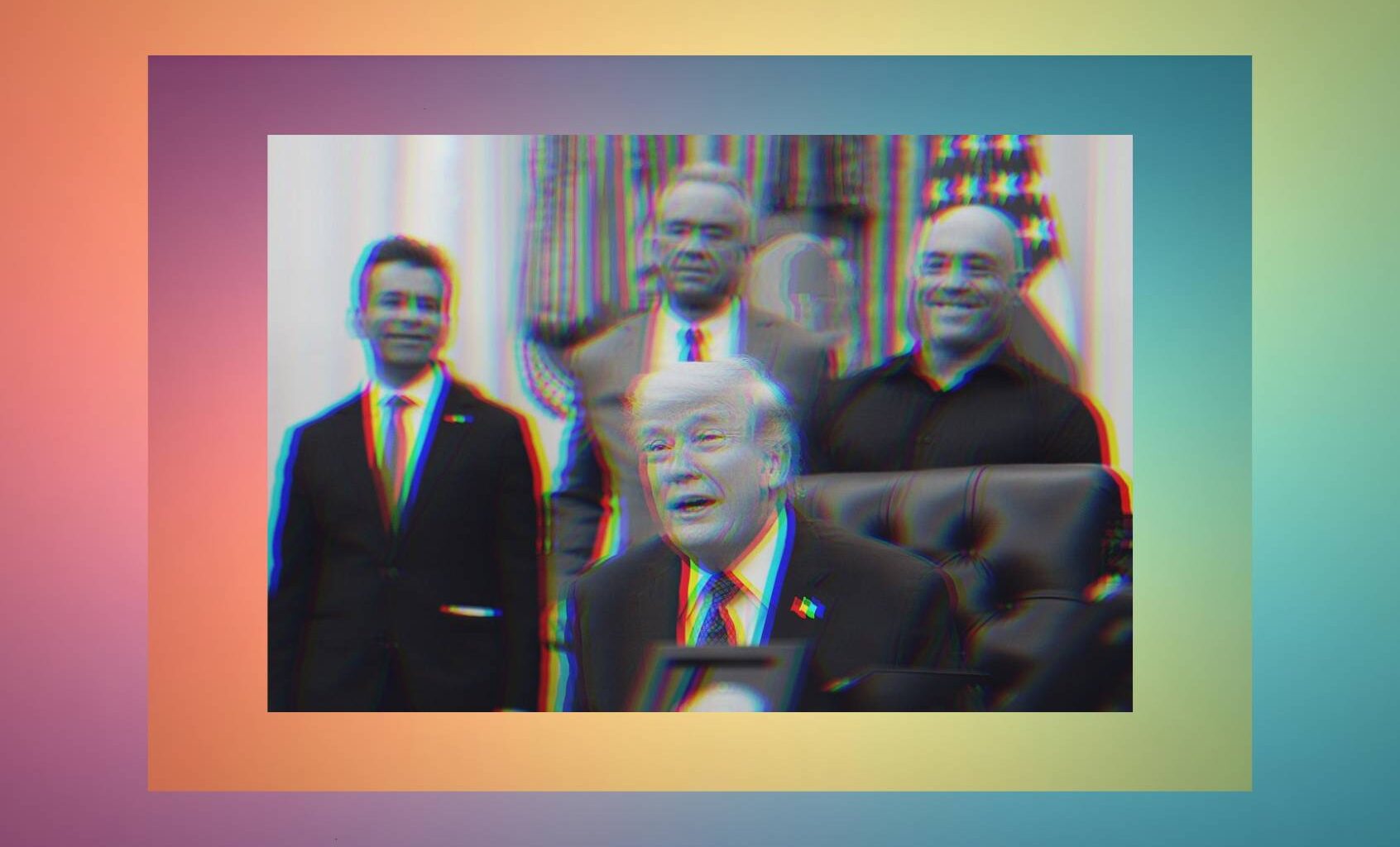 Secretary of Health and Human Services Robert F. Kennedy, President Donald Trump, and media personality Joe Rogan attend an executive order signing regarding psychedelics on Saturday, April 18, 2026. (Photo Illustration by Salon / Allison Robbert / For The Washington Post via Getty Images)