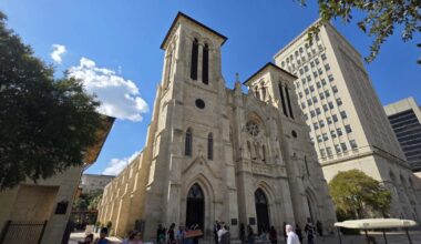 Outside San Fernando Cathedral, San Antonians react to Trump, the Pope and Iran