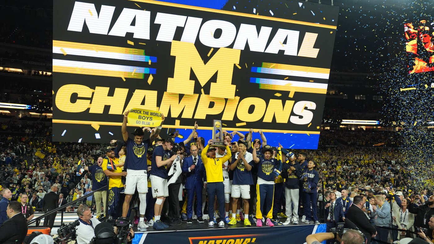 Michigan muscles its way to program's 2nd NCAA national title : NPR