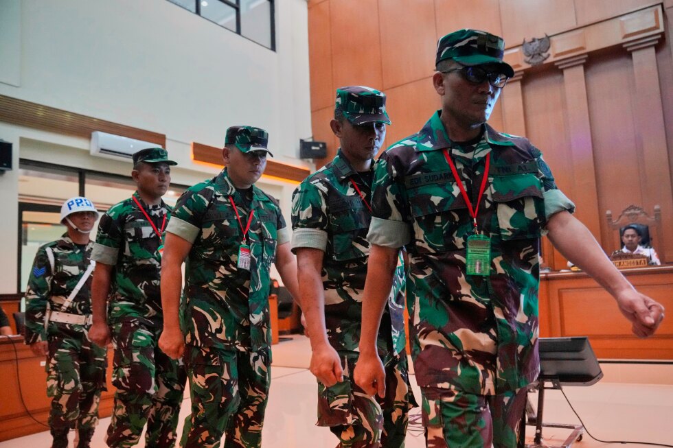 Indonesian service members in court over acid attack on activist