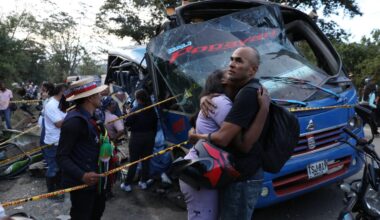 Explosive device kills 13 aboard bus in Colombia as violent attacks persist