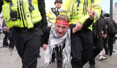 More than 200 arrested at London protest backing banned group