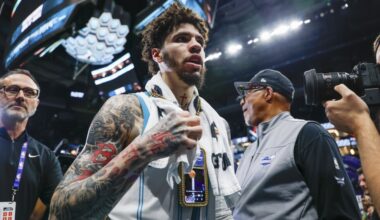 LaMelo Ball punches team mascot Hugo after Hornets knock out Heat