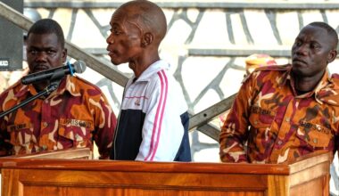 A man accused of killing 4 kids in Uganda is being tried in a tent near the crime scene