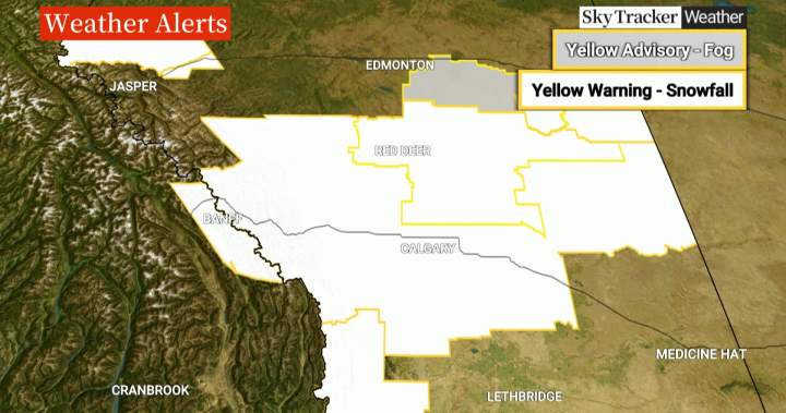 Snowfall warnings issued as another spring storm takes aim at southern Alberta
