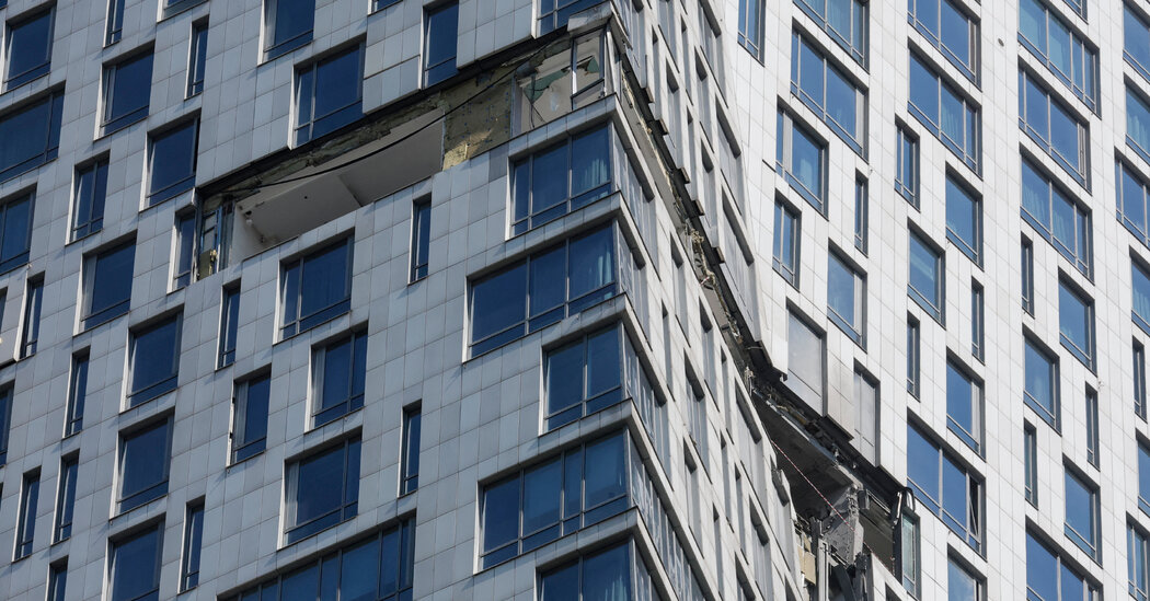 Drone Hits a Moscow High-Rise Days Before a Major Military Parade