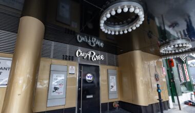 The outside of the Chez Parée strip club.