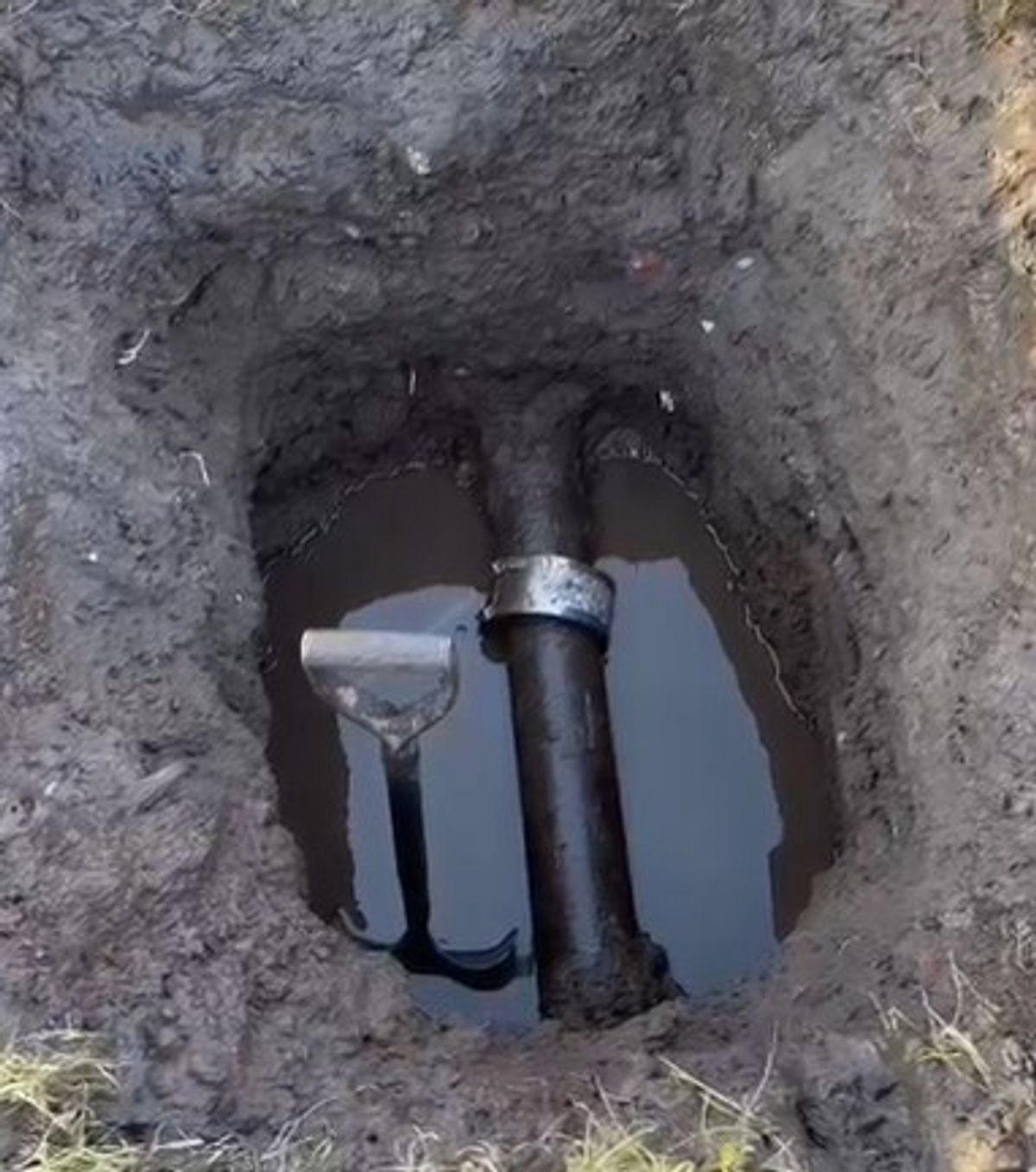 A leaking water pipe near Adventure Coast Southport