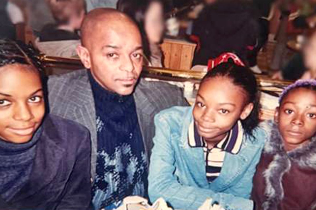 Sisters Jane Adetoro, 36, Christina Walters, 32 and Rebecca Walters, 31, pictured with their dad Joseph in an undated picture