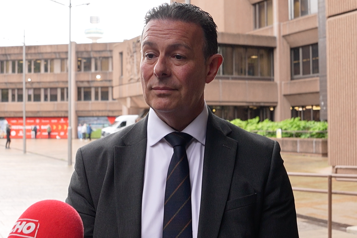 DCI Steve McGrath speaking to the ECHO outside Liverpool Crown Court