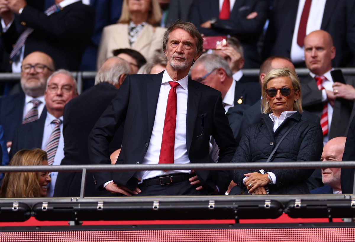LONDON, ENGLAND - MAY 25: Manchester United co owner Sir Jim Ratcliffe during the Emirates FA Cup Final match between Manchester City and Manchester United at Wembley Stadium on May 25, 2024 in London, England.(Photo by Marc Atkins/Getty Images)