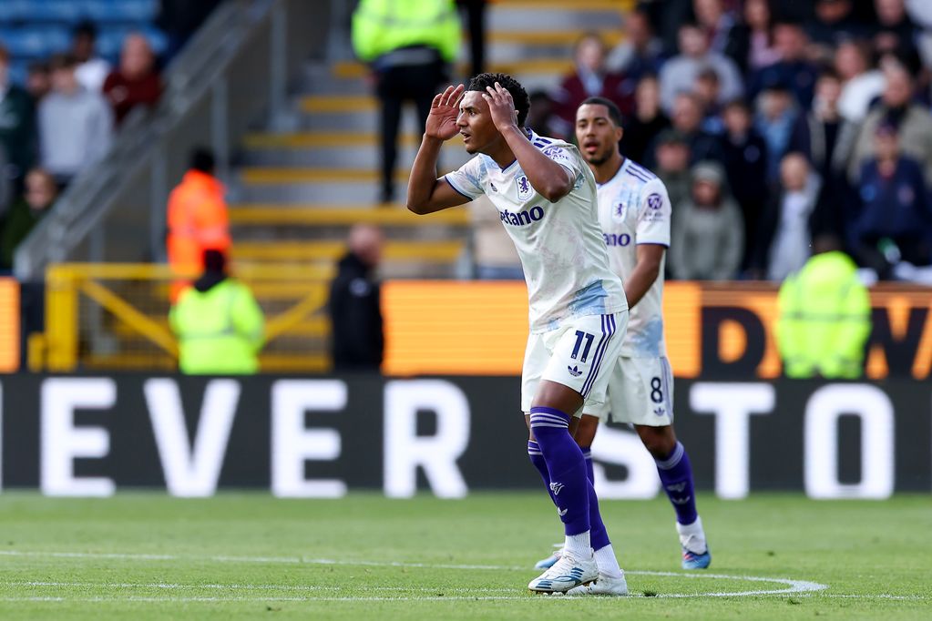 Ollie Watkins holds his head in frustration