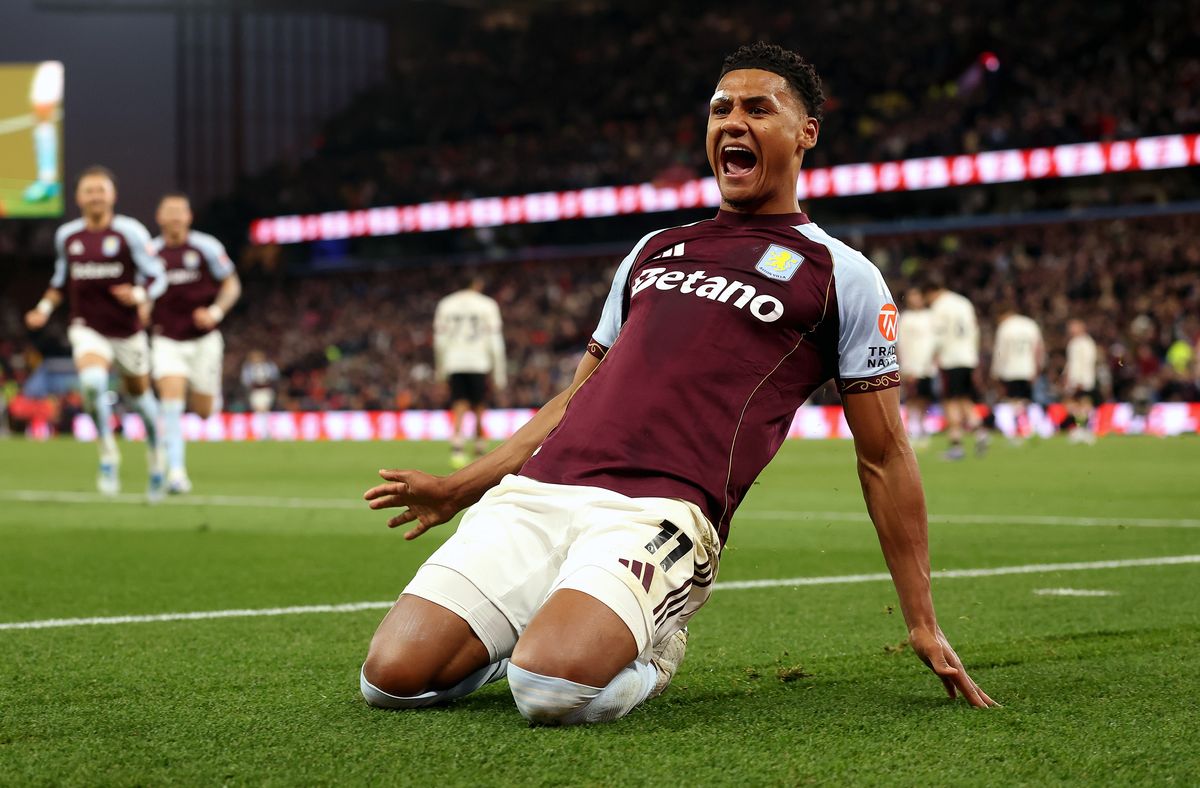 BIRMINGHAM, ENGLAND - MAY 15: Ollie Watkins of Aston Villa celebrates scoring his team's third goal during the Premier League match between Aston Villa and Liverpool at Villa Park on May 15, 2026 in Birmingham, England. (Photo by Neville Williams/Aston Villa FC via Getty Images)