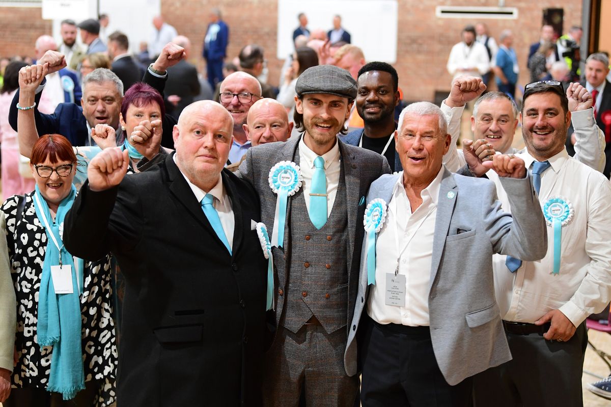 Reform UK celebrate their wins in St Helens 