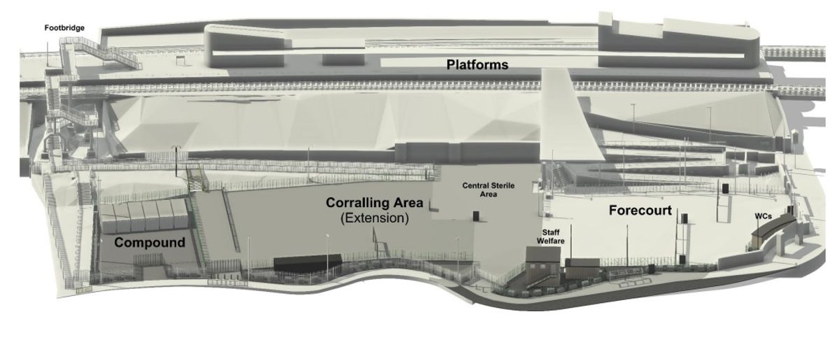 A design of how the expanded fan management zone and new facilities at Sandhills Station could look