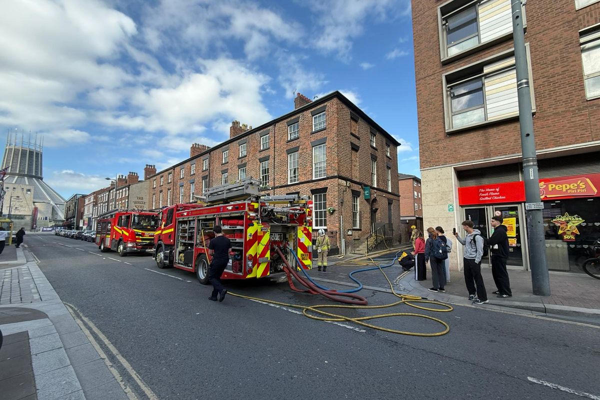 Fire crews on Hope Street on Tuesday evening