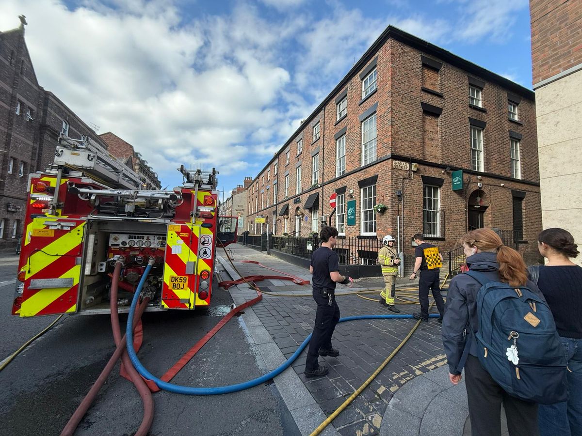 Fire crews in attendance on Hope Street on Tuesday evening