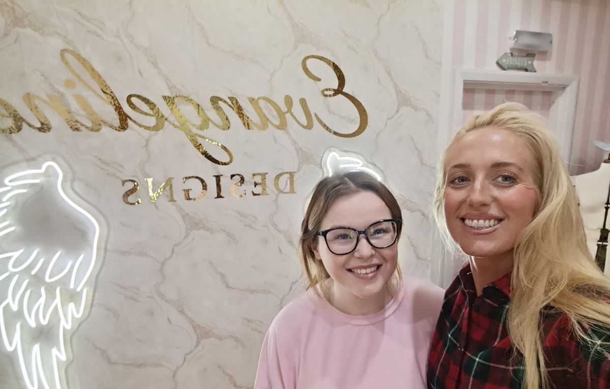 L-R Dominique Roberts from Evangeline Designs, Liverpool with Paris Fury