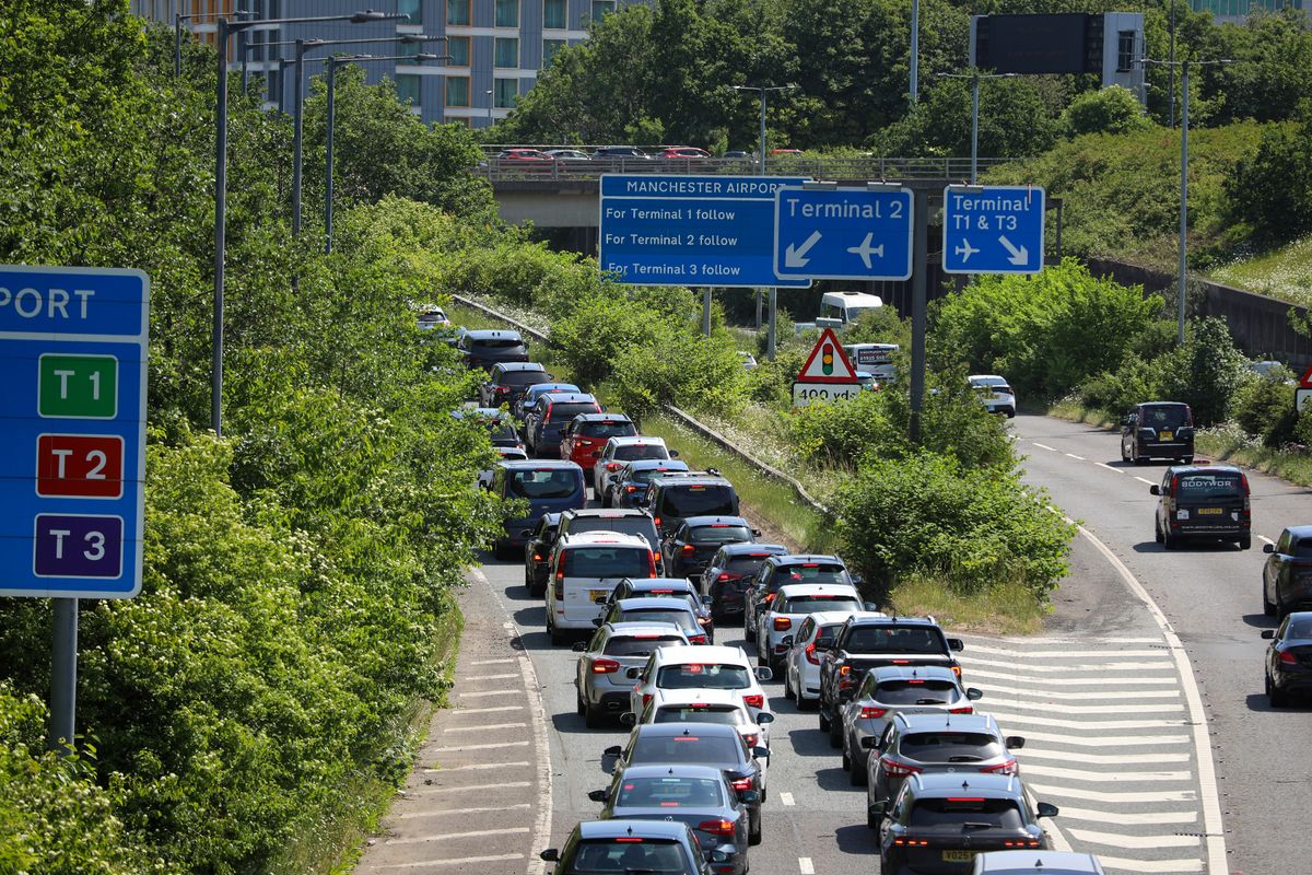 Traffic leading up to the airport was gridlocked