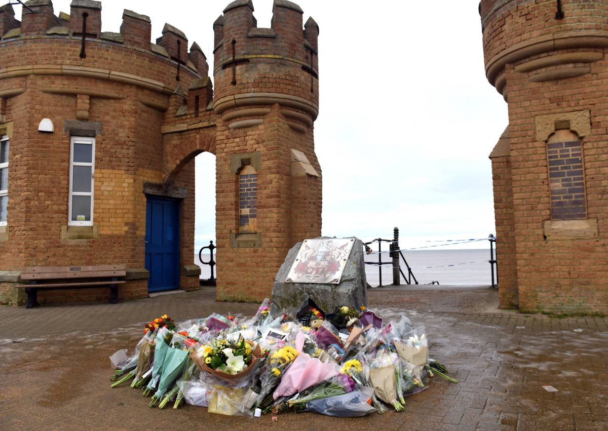 Flowers at Pier Towers, Withernsea, for Sarah Keeling, Grace Keeling and Mark Ratcliffe