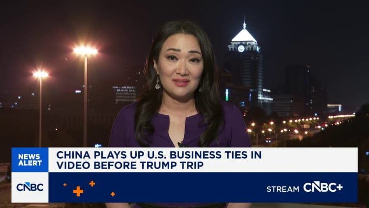China highlights U.S. business ties in video ahead of President Trump’s trip