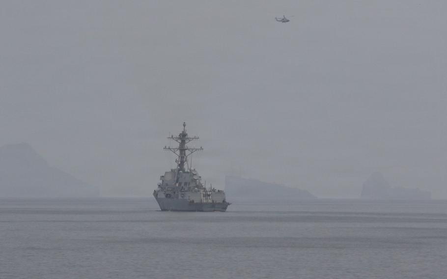 A ship in the Strait of Hormuz.