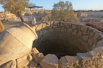 Reconstructed well from the Hellenistic-Roman period at Ein Hatzeva. Credit: Eliahu Hershkovitz Reconstructed well from the Hellenistic-Roman period at Ein Hatzeva
