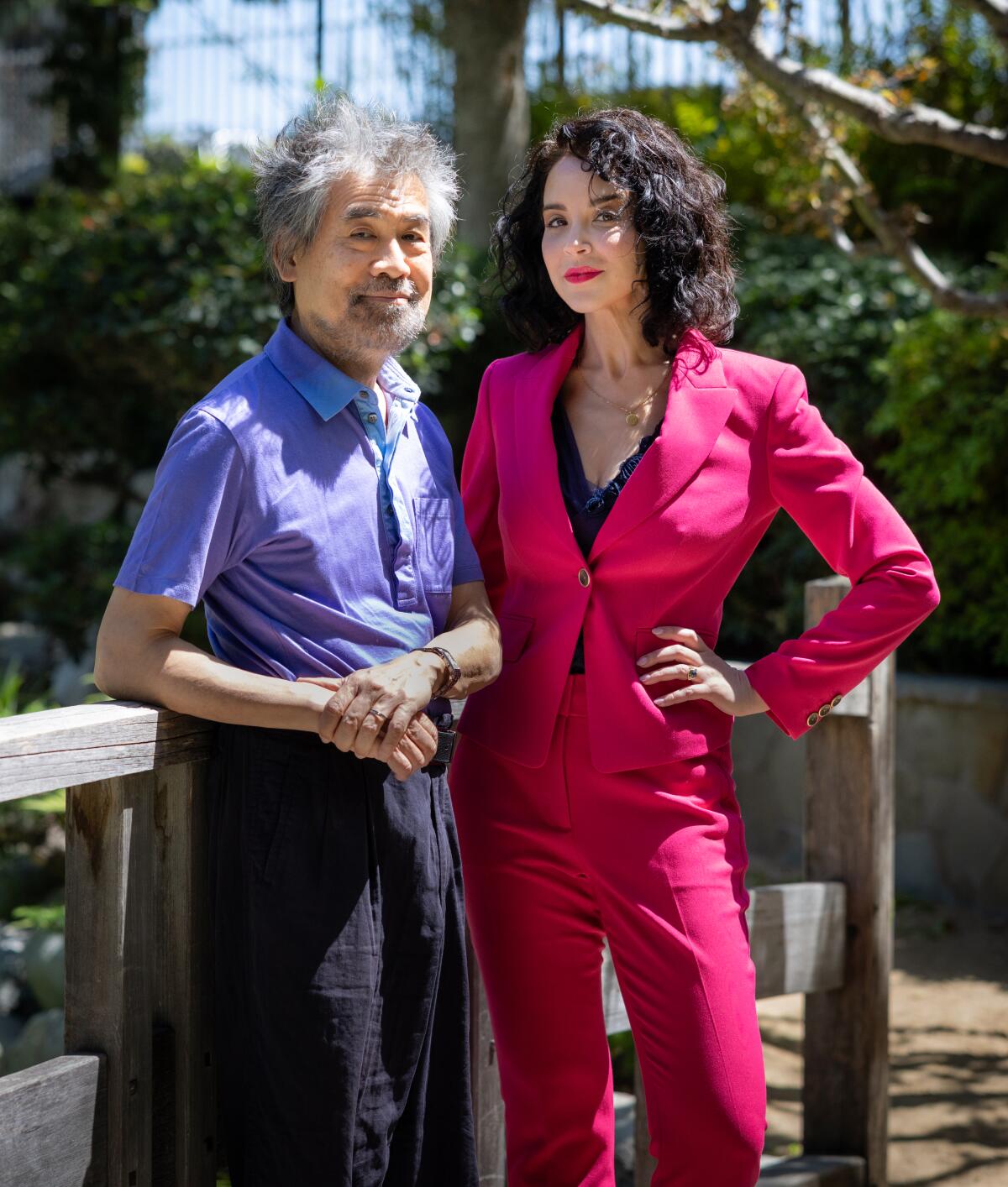 Two people in a park.