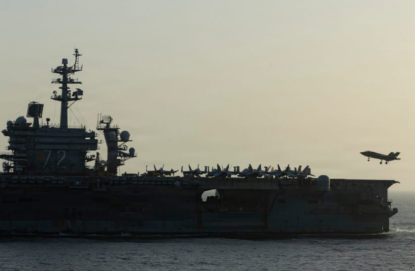 THE ‘USS Abraham Lincoln’ conducts US blockade operations related to the Strait of Hormuz, last month.