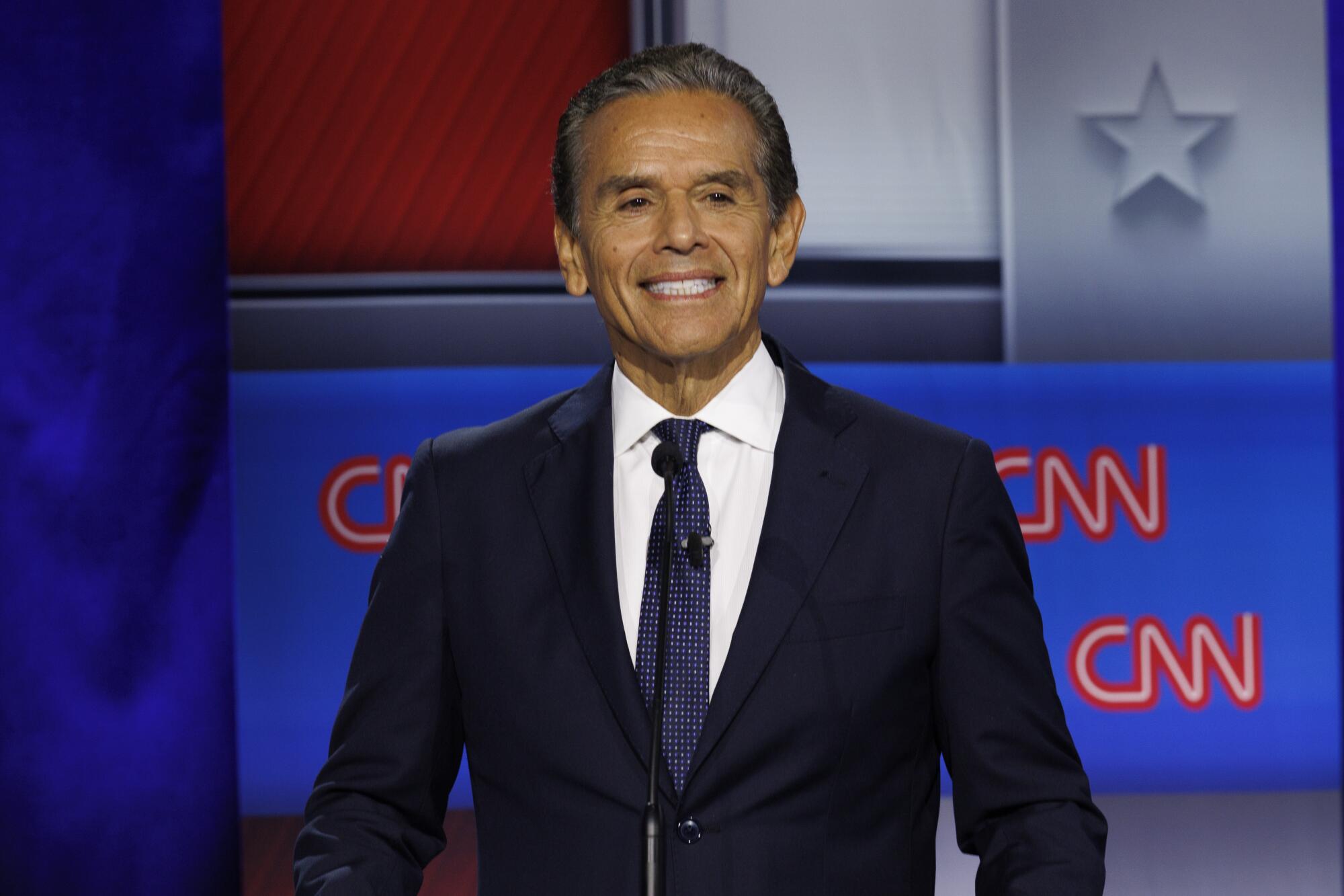 Democratic gubernatorial candidate Antonio Villaraigosa during a debate with other candidates at East LA College
