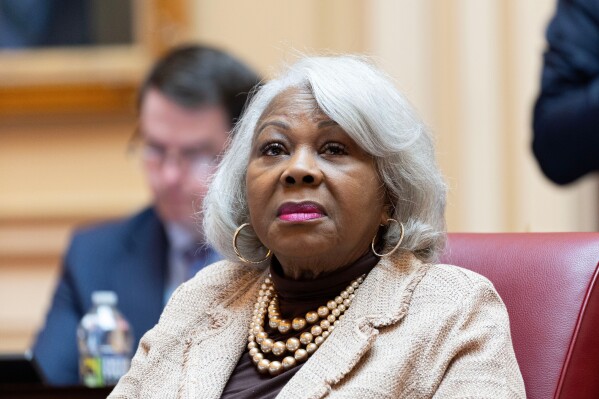 Virginia Senate President pro tempore Louise Lucas, D-Portsmouth, listens to debate on the Senate floor, Feb. 17, 2026, in Richmond, Va. (AP Photo/Ryan M. Kelly, File)