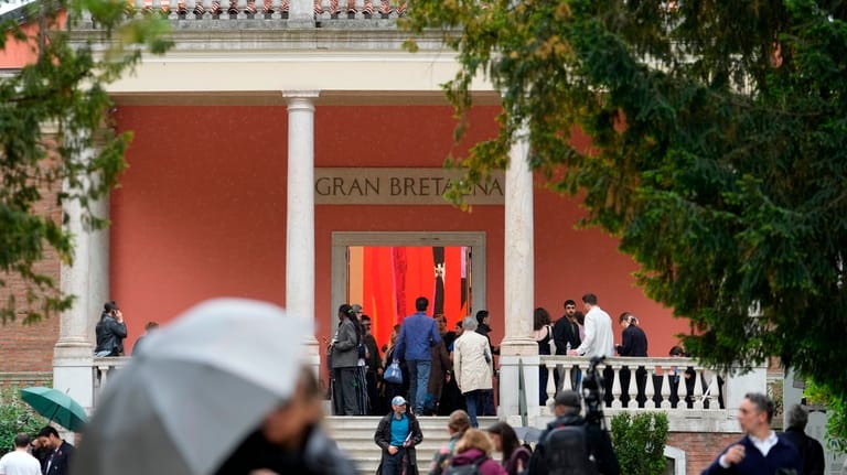 A view of the entrance of Great Britain pavilion 'Predicting...