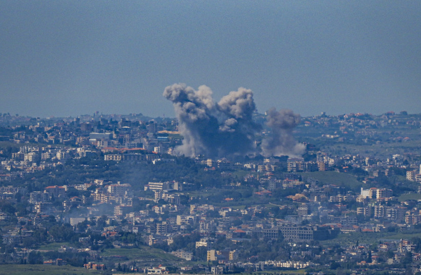 Smoke rises from southern Lebanon during an Israeli military operation, May 7, 2026.