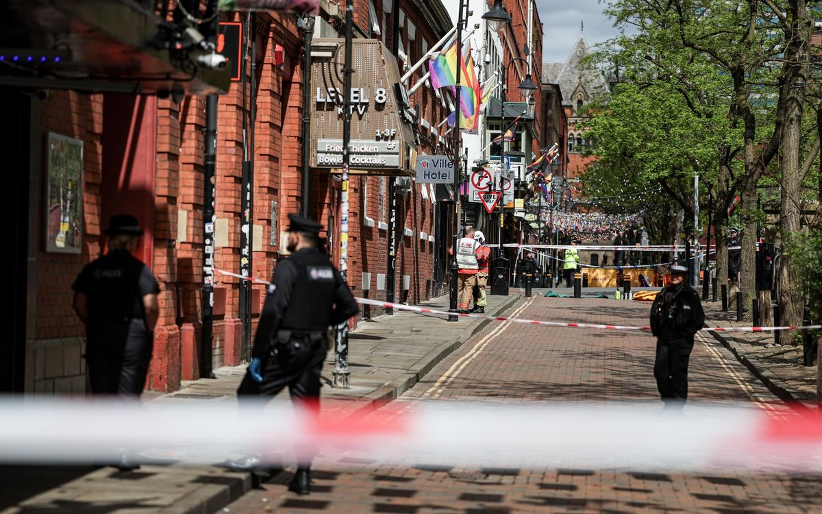 A large cordon was put in place on Canal Street