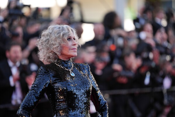 Jane Fonda poses for photographers at the opening ceremony and premiere of the film 'The Electric Kiss' during 79th international film festival, Cannes, southern France, Tuesday, May 12, 2026. (AP Photo/Andreea Alexandru)