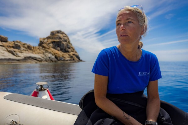 This undated handout picture released by Greenpeace Italia on Friday, May 15, 2026 shows Monica Montefalcone one of the five Italian scuba divers who died near Alimathaa in the Maldives archipelago while exploring an underwater cave. (Greenpeace via AP, Ho)