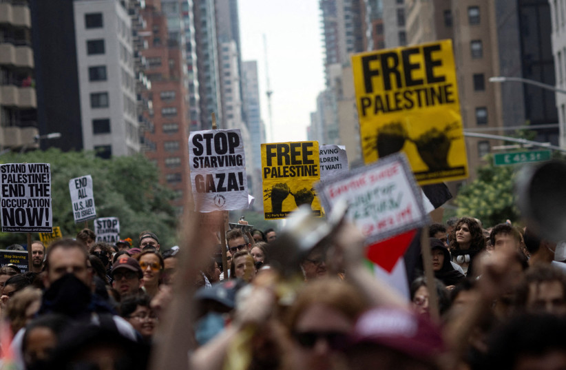 An anti-Israel protest in New York City. Ilustrative.