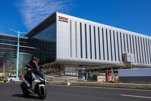 A research and development center of TSMC or Taiwan Semiconductor Manufacturing Corp., a Taiwanese multinational semiconductor contract manufacturing and design company, in Hsinchu, Taiwan, Jan. 29, 2026. (AP Photo/Daniel Ceng, File)