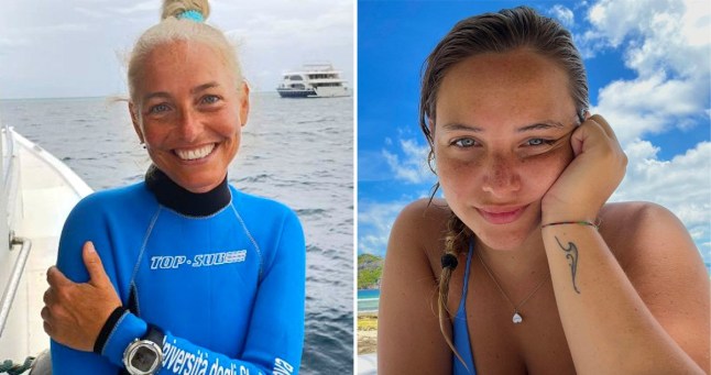 (Left) ecology professor Monica Montefalcone and (Right) her daughter Giorgia Sommacal.