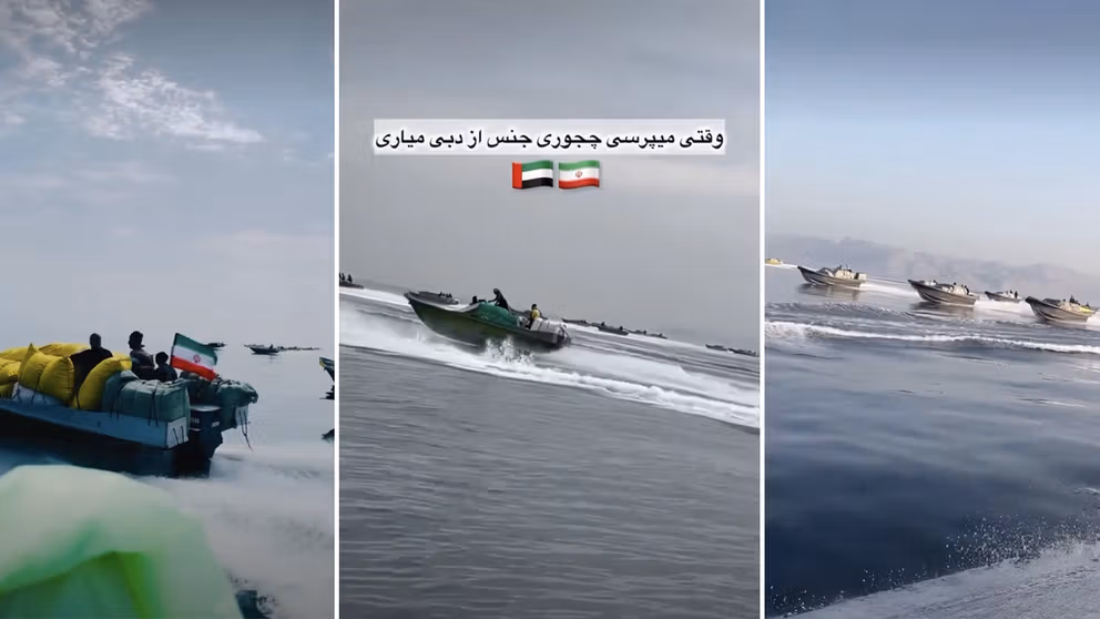 Iranian vessels carrying goods from Khasab toward Iran (file photo)