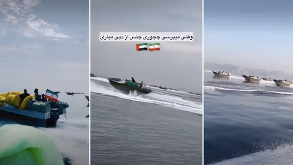 Iranian vessels carrying goods from Khasab toward Iran (file photo)