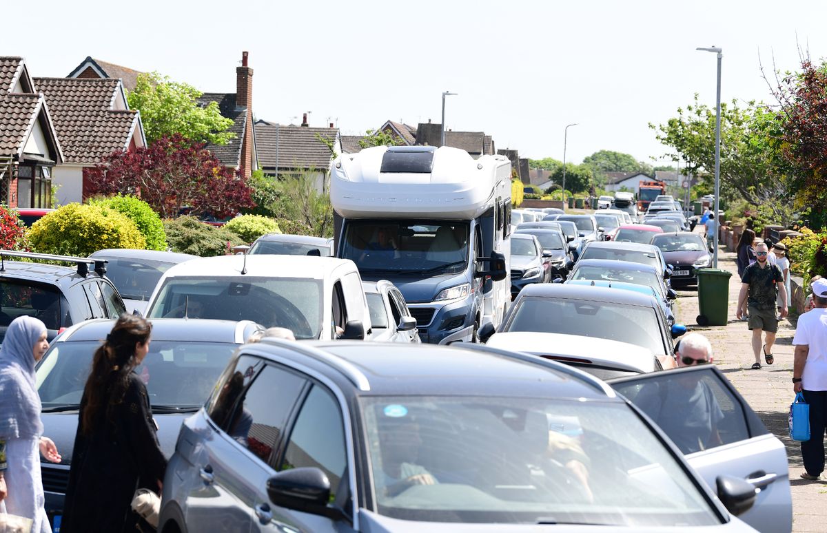 Chatsworth Road at a standstill with people looking to park near Ainsdale beach