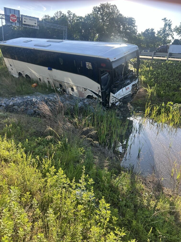 damaged bus
